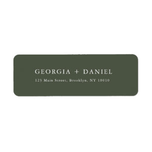Modern Forest Green Names Return Address Label