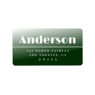 Modern Forest Green Ombre Return Address Label