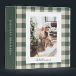 Modern Forest Green Plaid Rustic Photo Christmas   3 Ring Binder<br><div class="desc">Modern Forest Green Plaid Rustic Photo Christmas Holiday Memories Binder</div>