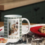Modern Forest Green Plaid Rustic Photo Christmas   Giant Coffee Mug<br><div class="desc">Personalized Modern Forest Green Plaid Rustic Photo Christmas Holiday Jumbo Mug</div>