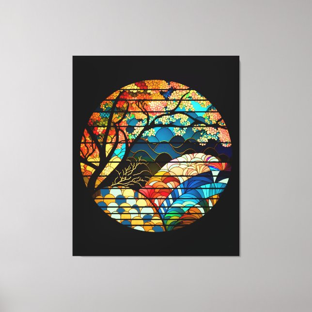 MODERN FOREST JAPANESE ART STYLE CANVAS PRINT (Front)