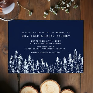 Modern Forest Pine Minimalist Evergreen Wedding Invitation