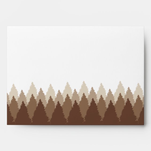 Modern Forest Range Woodland Wedding Envelope (Front)