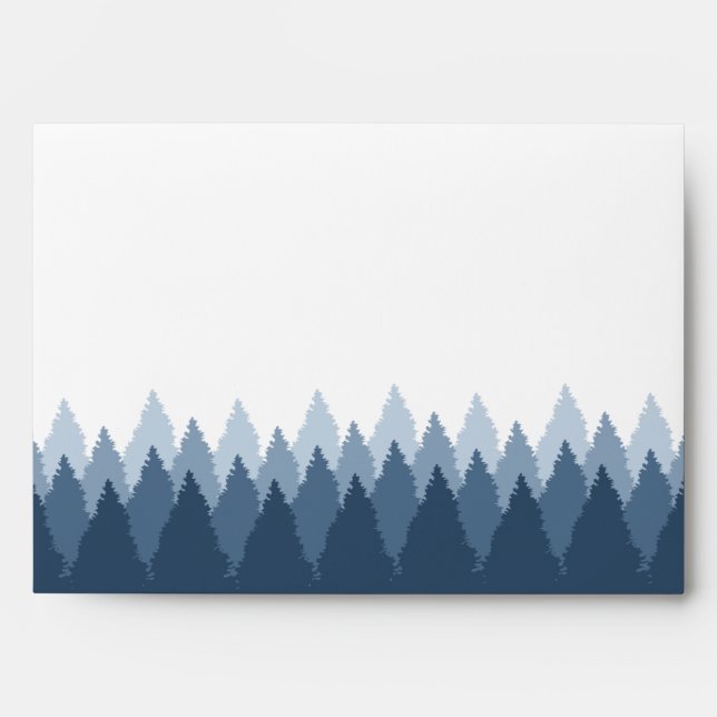 Modern Forest Range Woodland Wedding Envelope (Front)