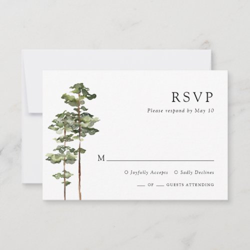 Modern Forest Wedding RSVP Card