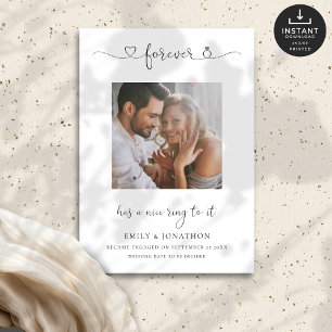 Modern Forever Has Ring To It Photo Engagement Announcement