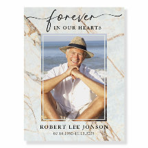 Modern Forever In our Hearts Funeral Photo Sign