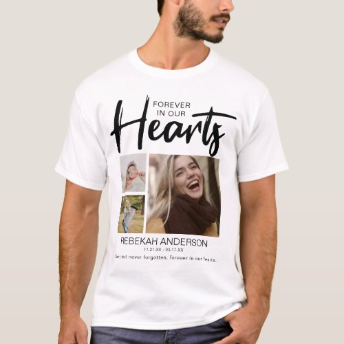 Modern Forever In Our Hearts  Funeral T_Shirt