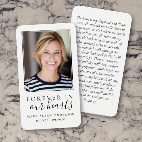 Modern Forever in Our Hearts Memorial Card