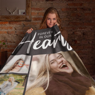 Modern Forever In Our Hearts   Memorial Fleece Blanket