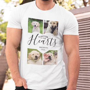 Modern Forever In Our Hearts Pet Photo Collage T-Shirt