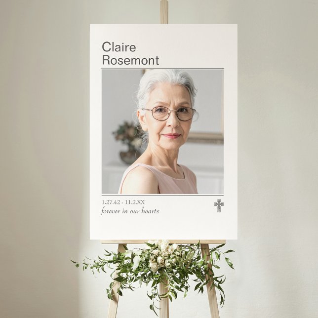 Modern Forever In Our Hearts Photo Funeral Sign (Modern Forever In Our Hearts Photo Funeral Sign
)