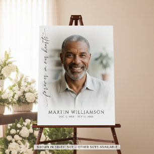 Modern Forever in Our Hearts Photo Script Funeral Foam Board