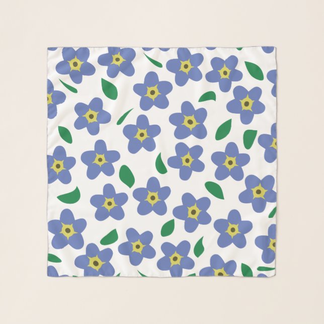 Modern Forget Me Not Scarf, Floral Scarves (Front)