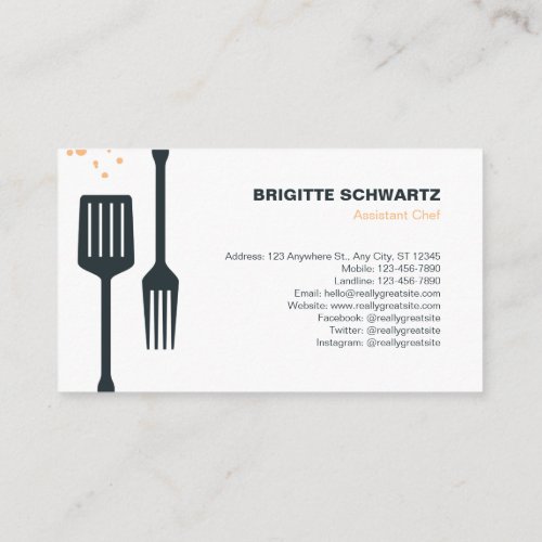 Modern Fork and Spatula Catering Business Card