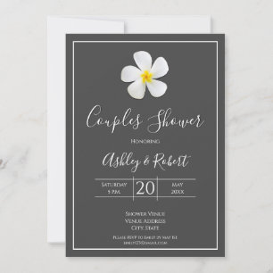 Modern Formal Classic, White on Dark Gray, Couples Invitation