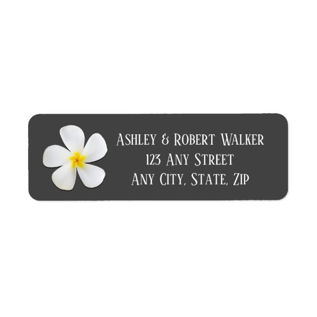 Modern Formal Classic, White on Dark Gray, Wedding Label (Front)