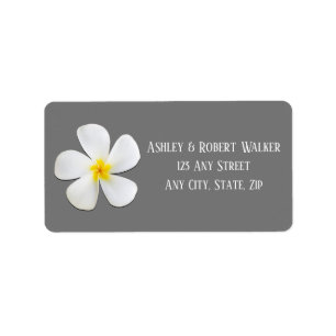 Modern Formal Classic, White on Gray, Wedding Label