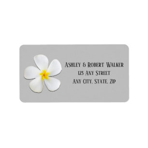 Modern Formal Classic, White on Light Gray Wedding Label