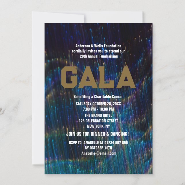 Modern Formal Corporate Gala Ball Party Fundraiser Invitation (Front)
