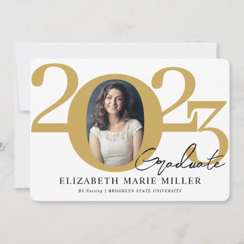 Modern Formal Grad Class of 2023 Photo Graduation Announcement