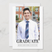 Modern Formal GRADUATE Grad Cap Photo Graduation Announcement (Front)