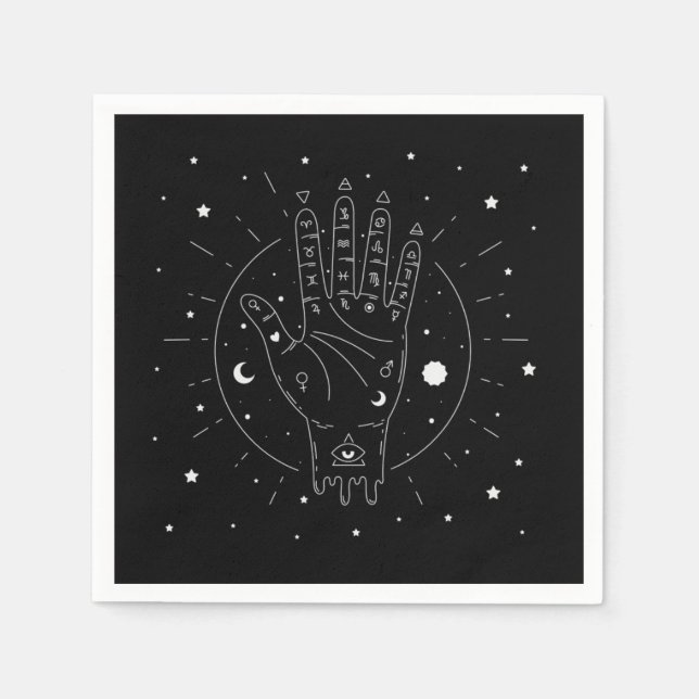 Modern Fortune Teller Palmistry Mystic Napkins (Front)
