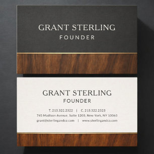 Modern Founder Wood Professional Business Card