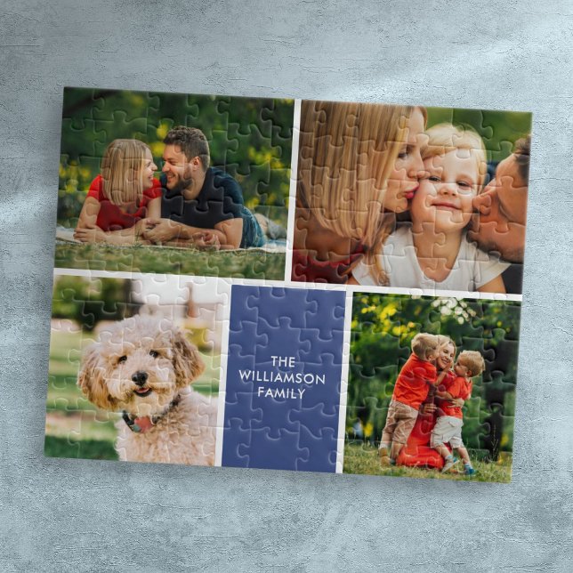 Modern Four Favorite Family Photos Collage Jigsaw Puzzle (Modern Four Favorite Family Photos Collage Jigsaw Puzzle)