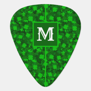 Modern Four Leaf Clover Floral Guitar Pick