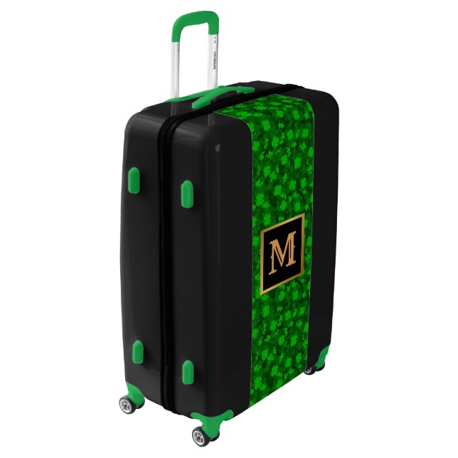 Modern Four Leaf Clover Floral Luggage (Rotated Left)