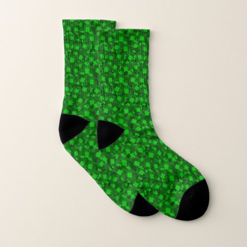 Modern Four Leaf Clover Floral Socks