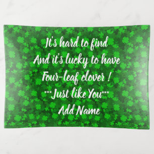 Modern Four Leaf Clover Floral Trinket Tray