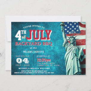 Modern Fourth of July Backyard BBQ Invitation