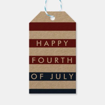 Modern Fourth Of July Stripes Gift Tags by RedefinedDesigns at Zazzle