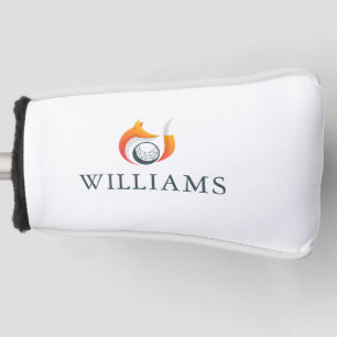 Modern Fox And Ball Golf Personalized Name Head Cover