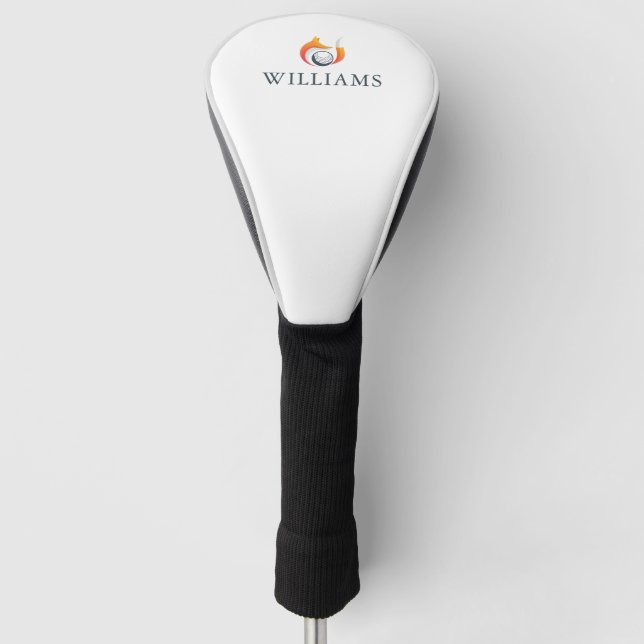 Modern Fox And Ball Personalized Name Golf Head Cover (Front)