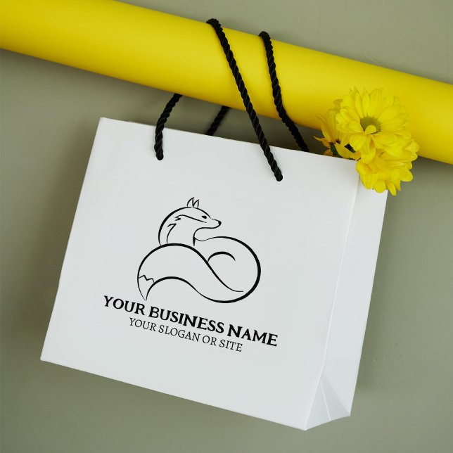 Modern Fox Custom Business, Large   Rubber Stamp (Creator Uploaded)