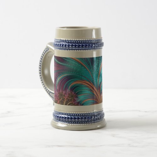 Modern Fractal Art Beer Stein