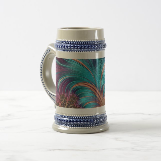Modern Fractal Art Beer Stein (Front Left)