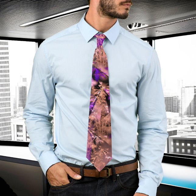 Modern fractal in black and purple neck tie (Creator Uploaded)