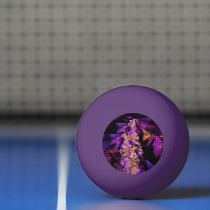 Modern fractal in black and purple ping pong ball