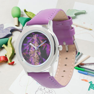 Modern fractal in black and purple watch