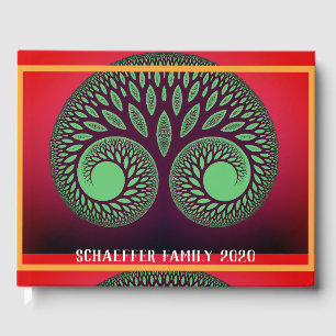 Modern Fractal Tree of Life Family Reunion Guest Book