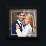 Modern Frame and Monogram Photo Gift Box<br><div class="desc">Full bleed photo design featuring an elegant thin frame and a 3-letter monogram. Personalize it with for mother's day,  as a wedding or anniversary gift,  graduation gift,  etc.</div>