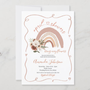 Modern Frame April Showers Bring May Flowers Invitation