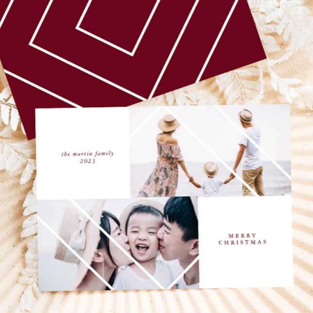 Modern Frame Berry Christmas Photo Card (Creator Uploaded)