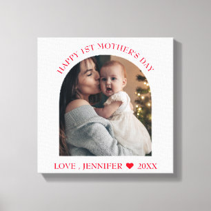 Modern Frame Custom Photo Happy First Mothers Day  Canvas Print