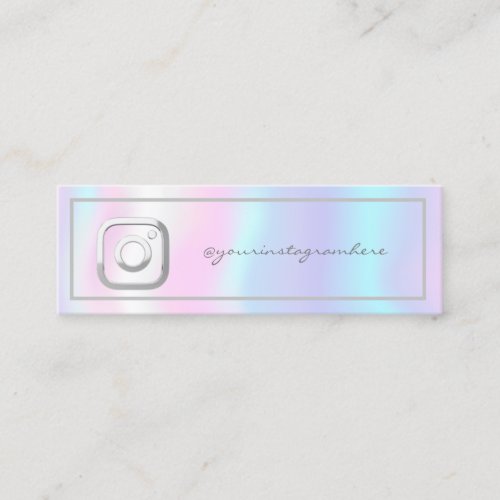 Modern Frame Holographic Instagram Social Media Mini Business Card