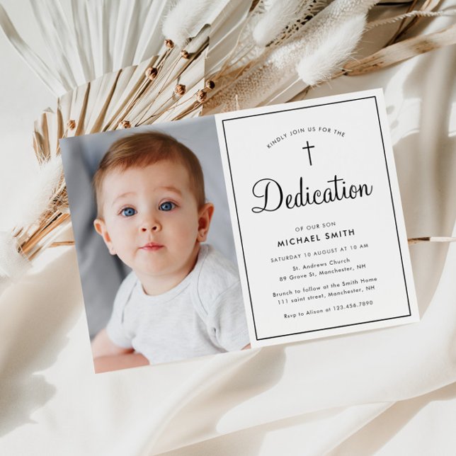 modern frame photo Dedication invitation (Creator Uploaded)